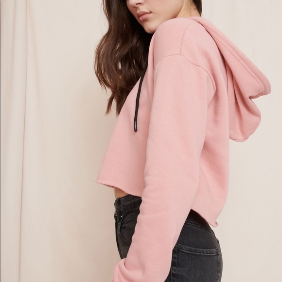 Garage Cropped Hoodie Pink - Picture 2 of 4